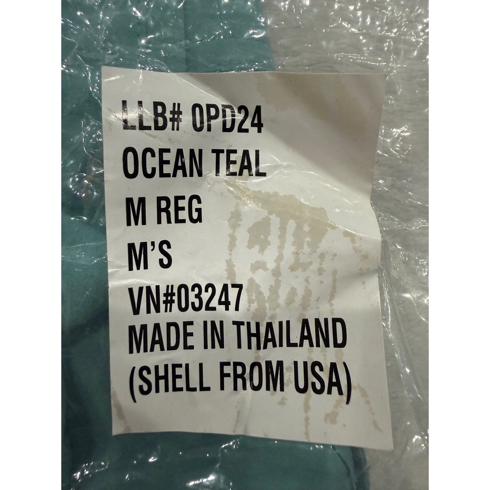 LL Bean Mens Technofine Fishing Shirt Teal Green Long Sleeve Ventilated Medium - Picture 8 of 9